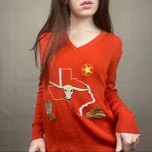 Orange Texas sweater